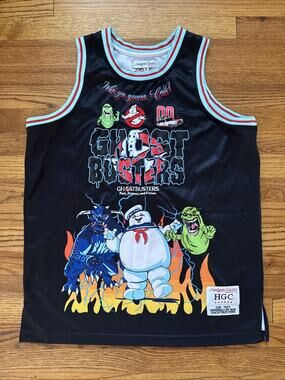 Headgear Classics Ghostbusters Basketball Jersey Shirt Stay Puft Size L
